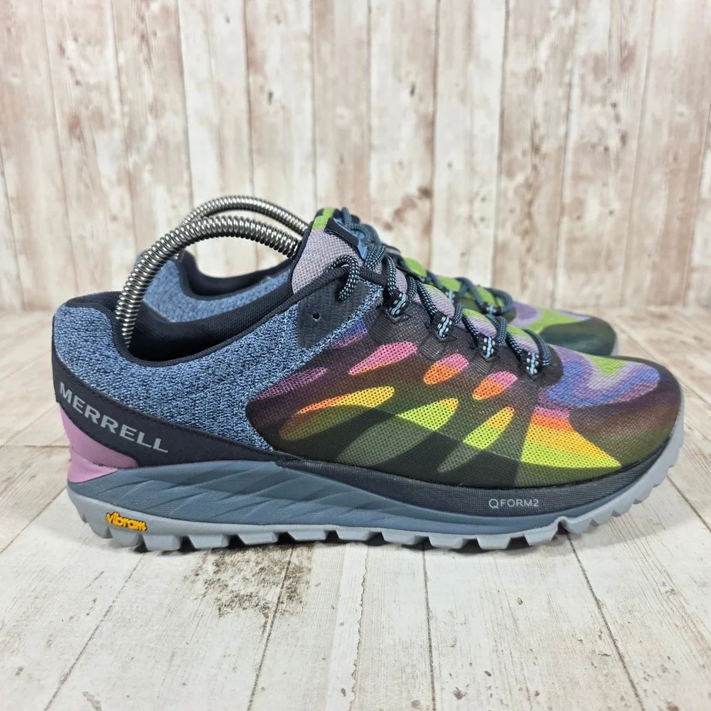Merrell Antora 2 Rainbow Trail Running Shoes Womens 10 Multi Color  Vibram